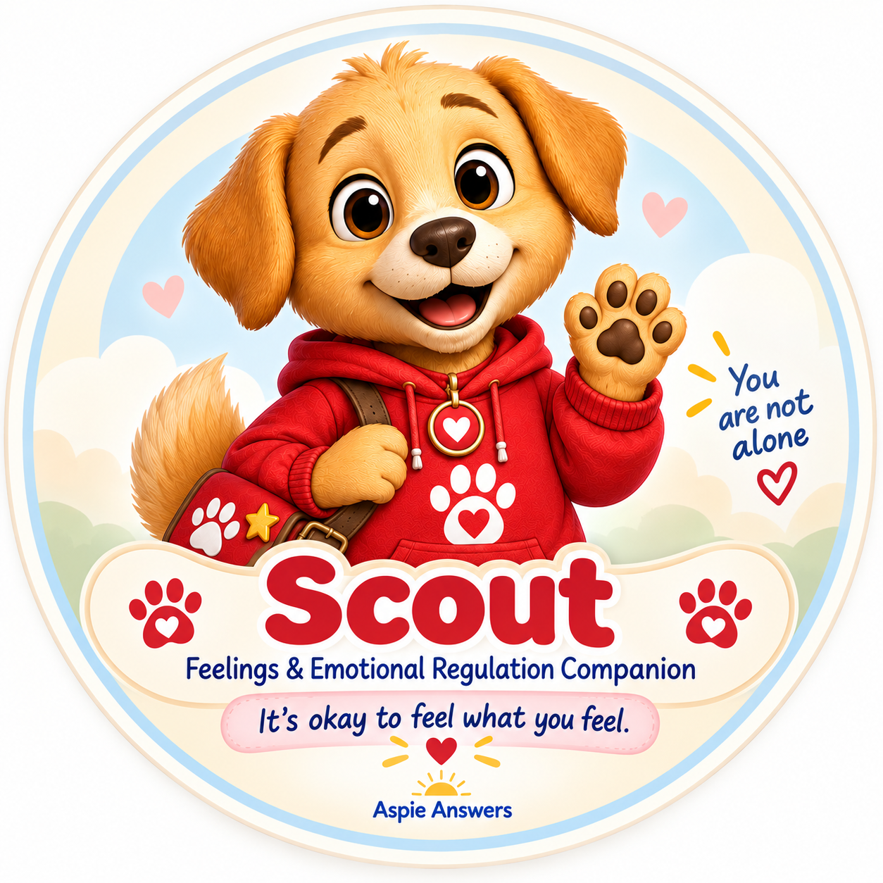 Scout, Aspie Answers Companion for feelings, emotional awareness and reassurance