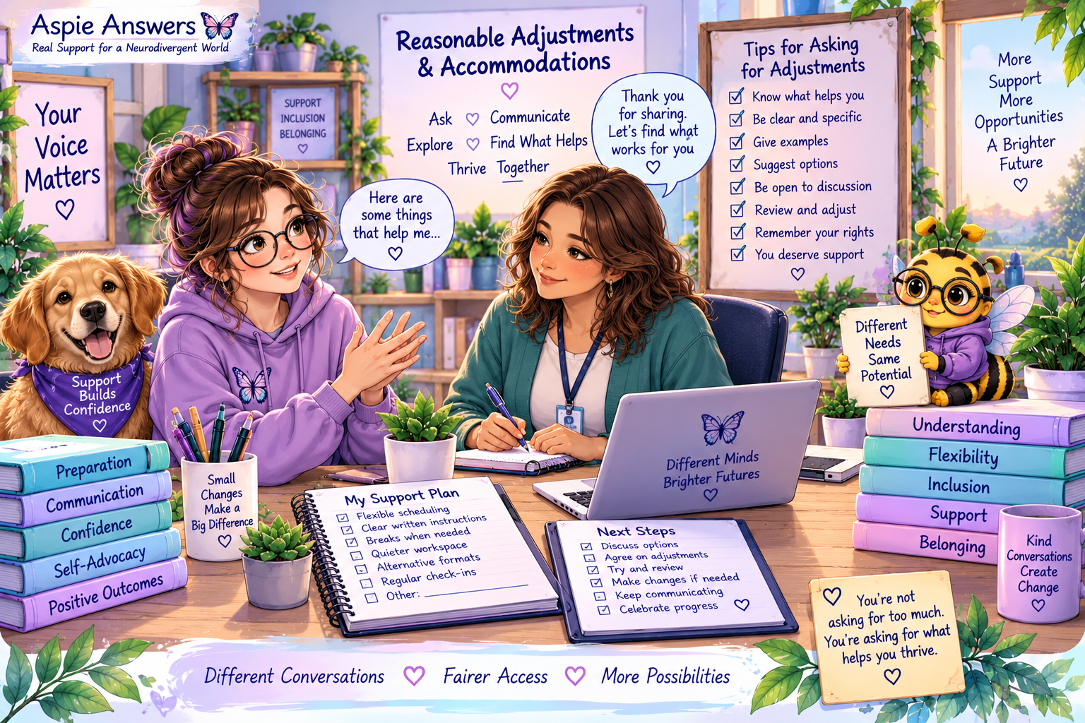 Asking for what helps during a supportive adjustments conversation.