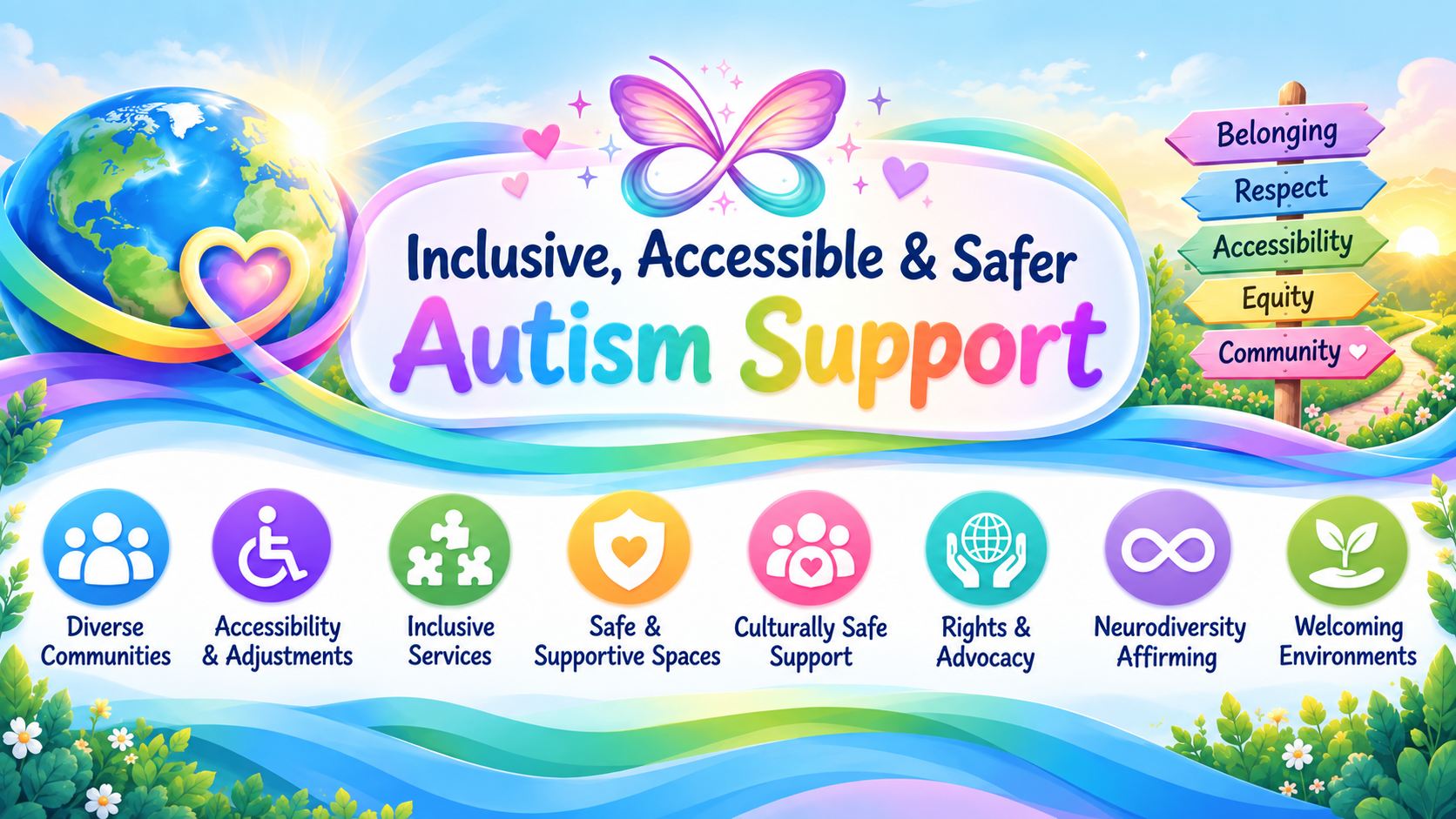 Inclusive, Accessible and Safer Autism Support — belonging, respect, accessibility, equity and community