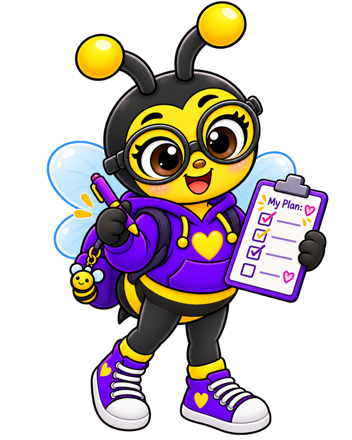 Busy Bee planner mascot sticker