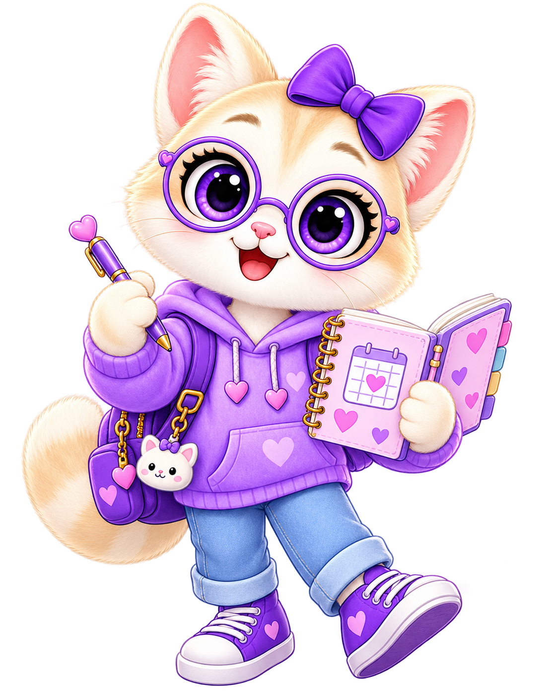 Calendar Cat planning mascot sticker