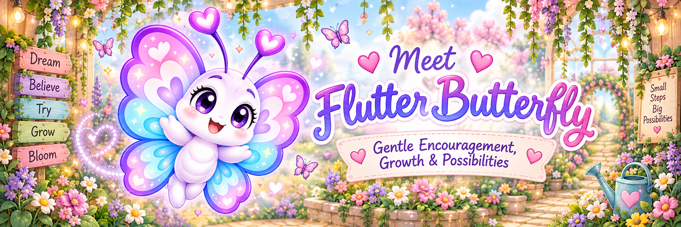 Meet Flutter Butterfly, the Aspie Answers Emotional Wellbeing Companion for gentle encouragement, growth and possibilities.