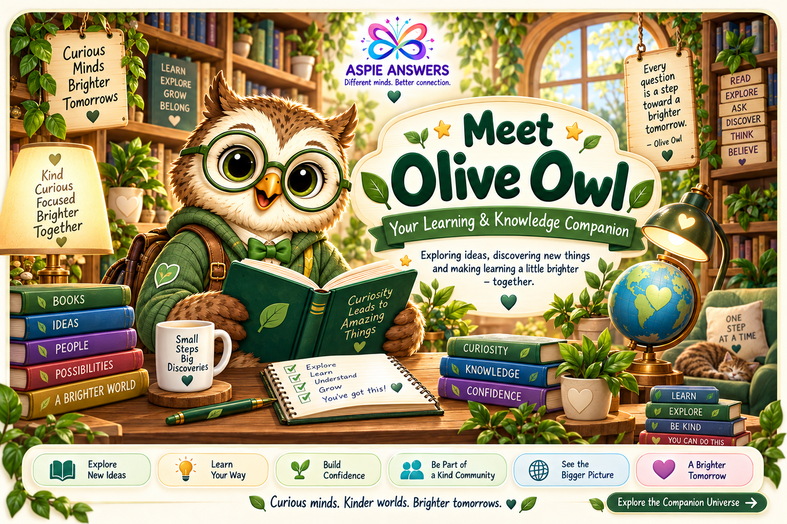 Meet Olive Owl, the Aspie Answers Learning and Knowledge Companion
