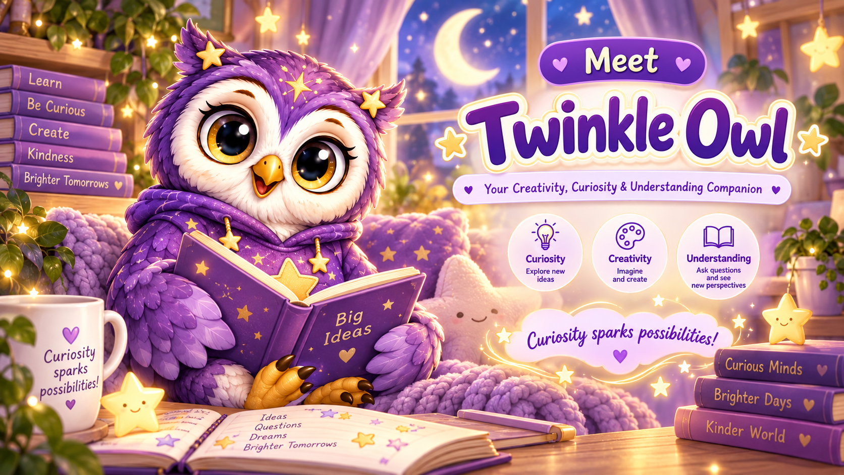 Meet Twinkle Owl, the Aspie Answers creativity, curiosity and understanding Companion