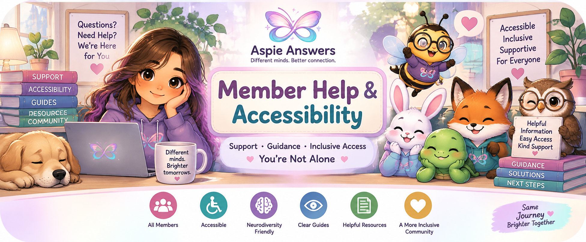Member Help and Accessibility — Aspie Answers Members Space