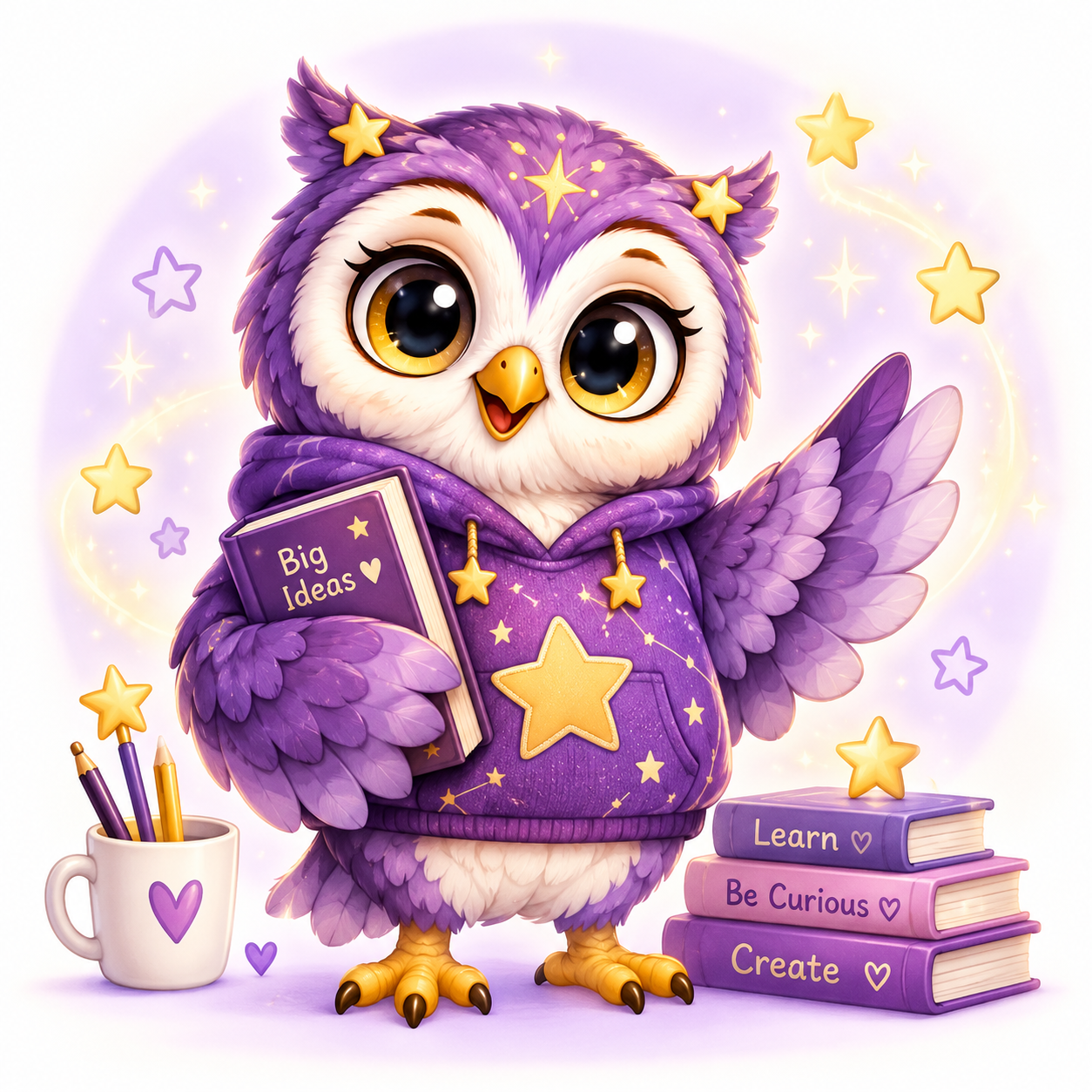 Twinkle Owl creativity and learning mascot