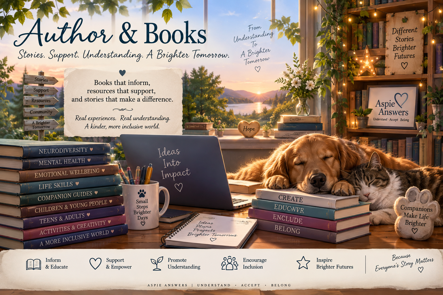 Author and Books — stories, support, understanding and a brighter tomorrow through Aspie Answers.