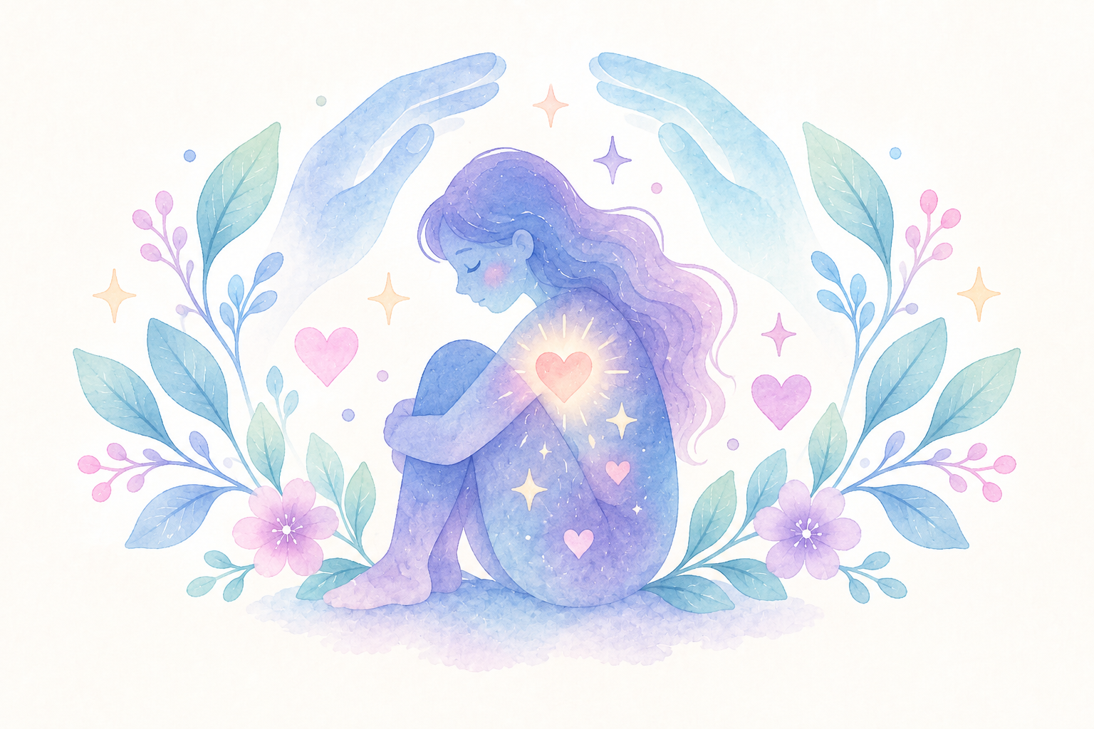 Pastel hidden and invisible disabilities awareness illustration.