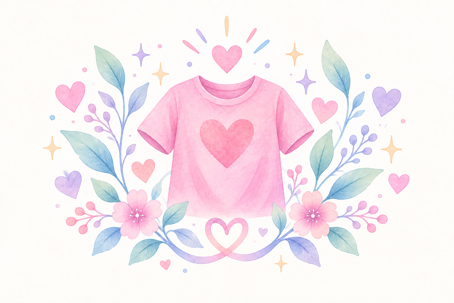 Pastel Pink Shirt Day and kindness illustration.