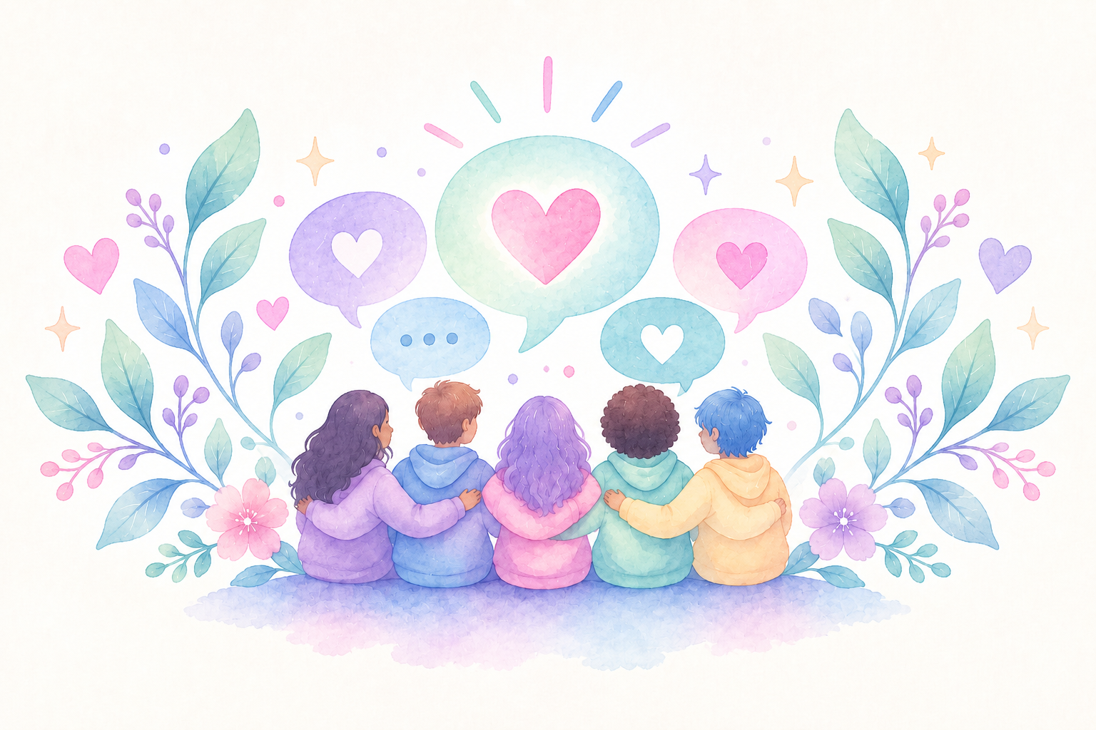 Pastel Tourette's awareness illustration.