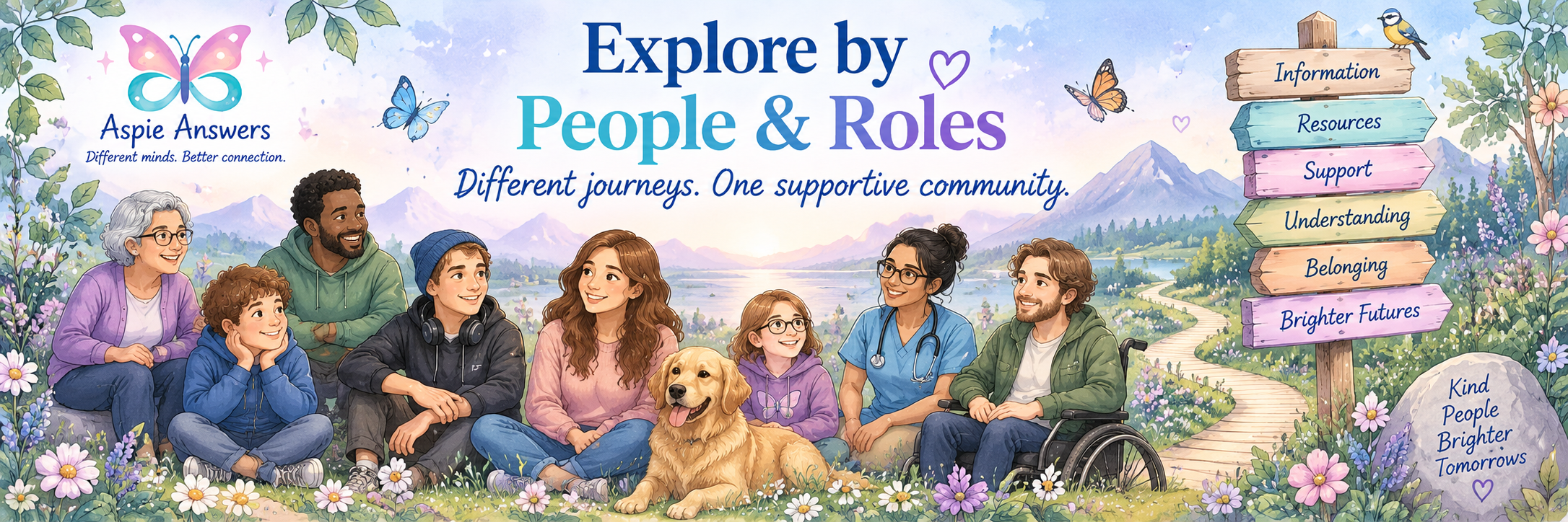 Explore by People and Roles — different journeys, one supportive community.