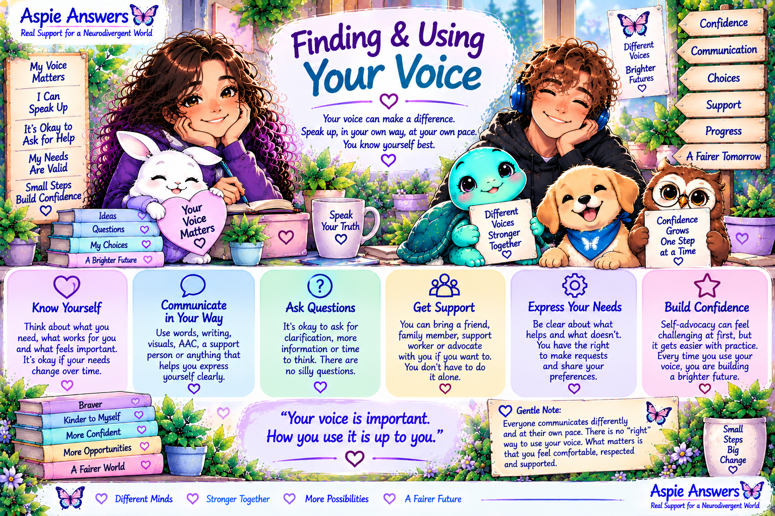 Illustration about finding and using your voice in self-advocacy