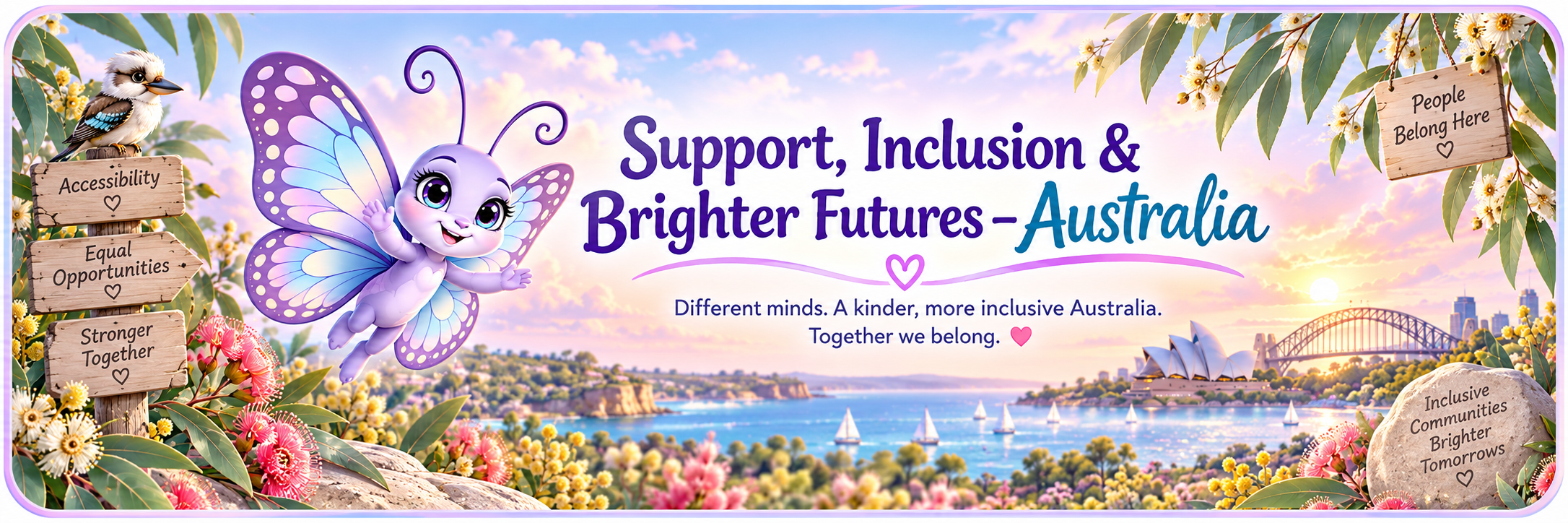 Flutter Butterfly — Support, Inclusion and Brighter Futures across Australia.