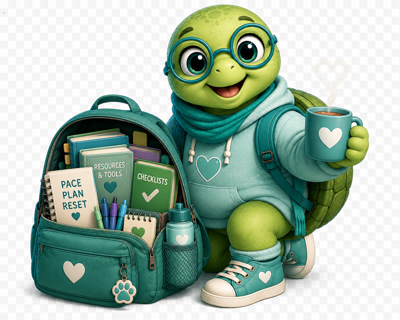 Toby Turtle, Aspie Answers Companion for pacing, energy and burnout prevention