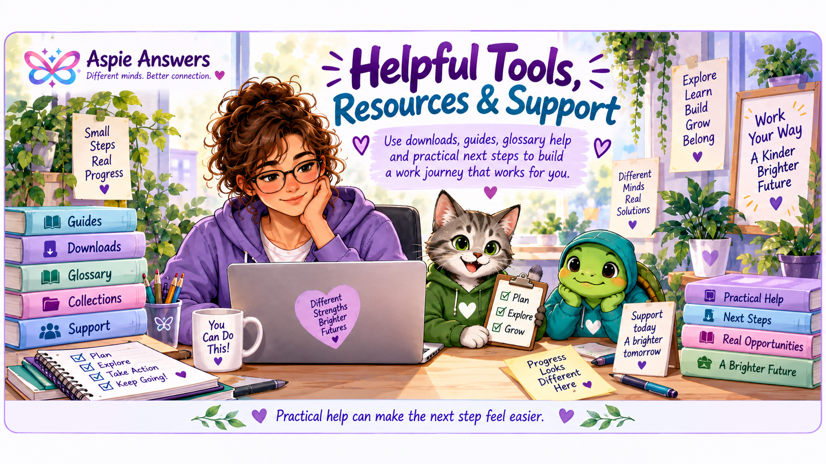 Helpful Tools Resources and Support illustrated divider