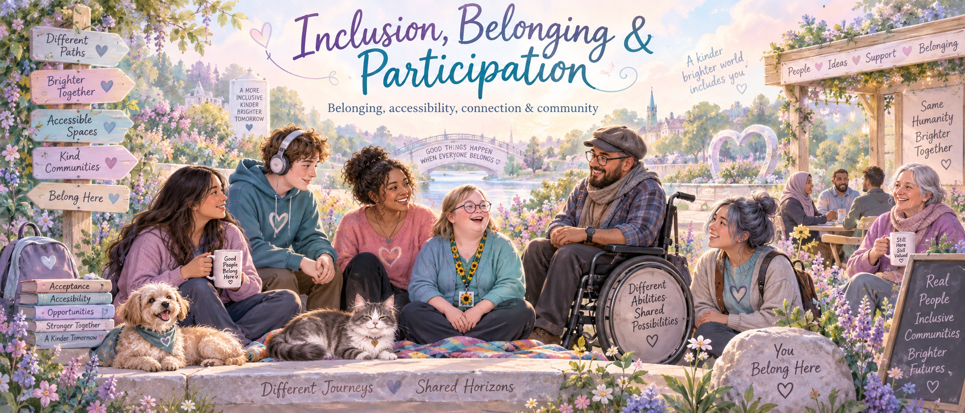 Inclusion, Belonging and Participation — belonging, accessibility, connection and community.