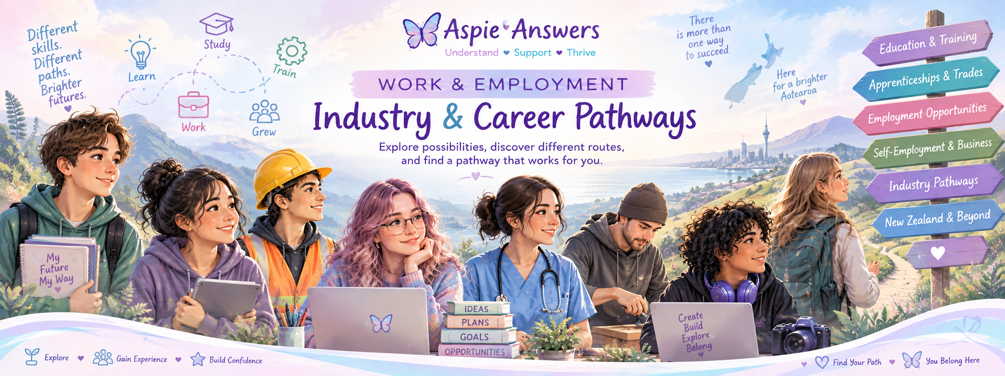 Industry and Career Pathways - different routes through study, training, employment and self-employment