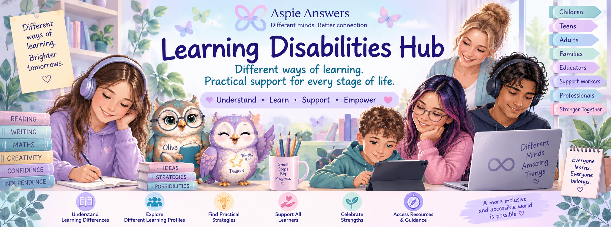 Learning Disabilities Hub - different ways of learning, practical support and inclusive learning pathways