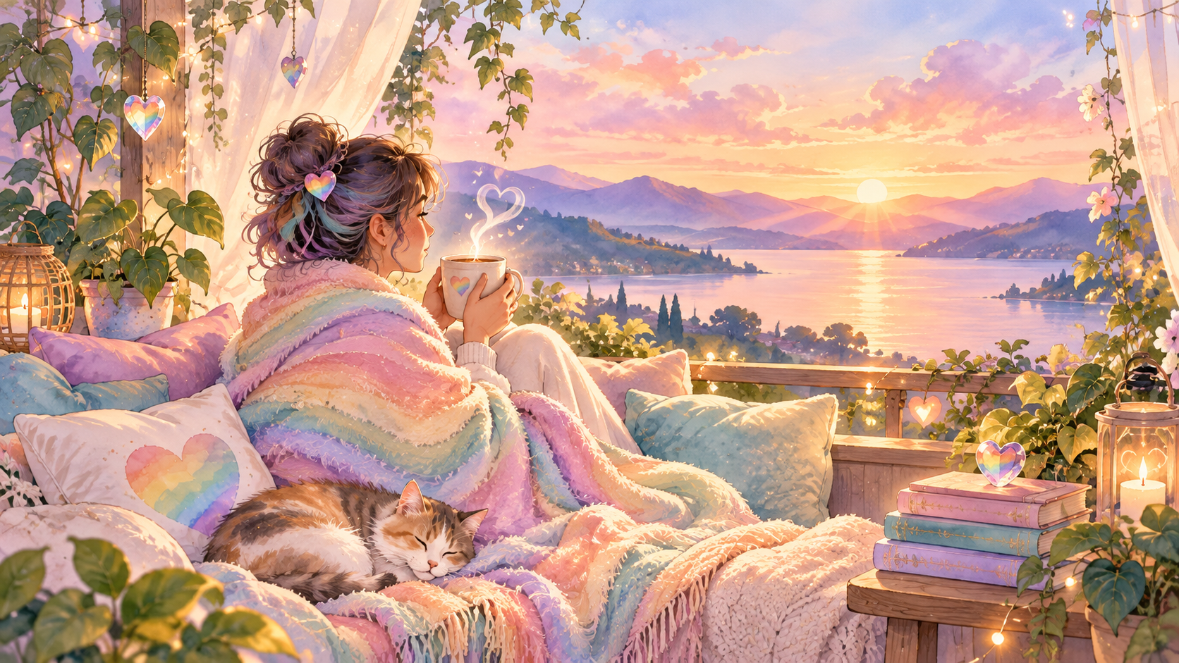 A peaceful calming scene representing rest gentleness and emotional support