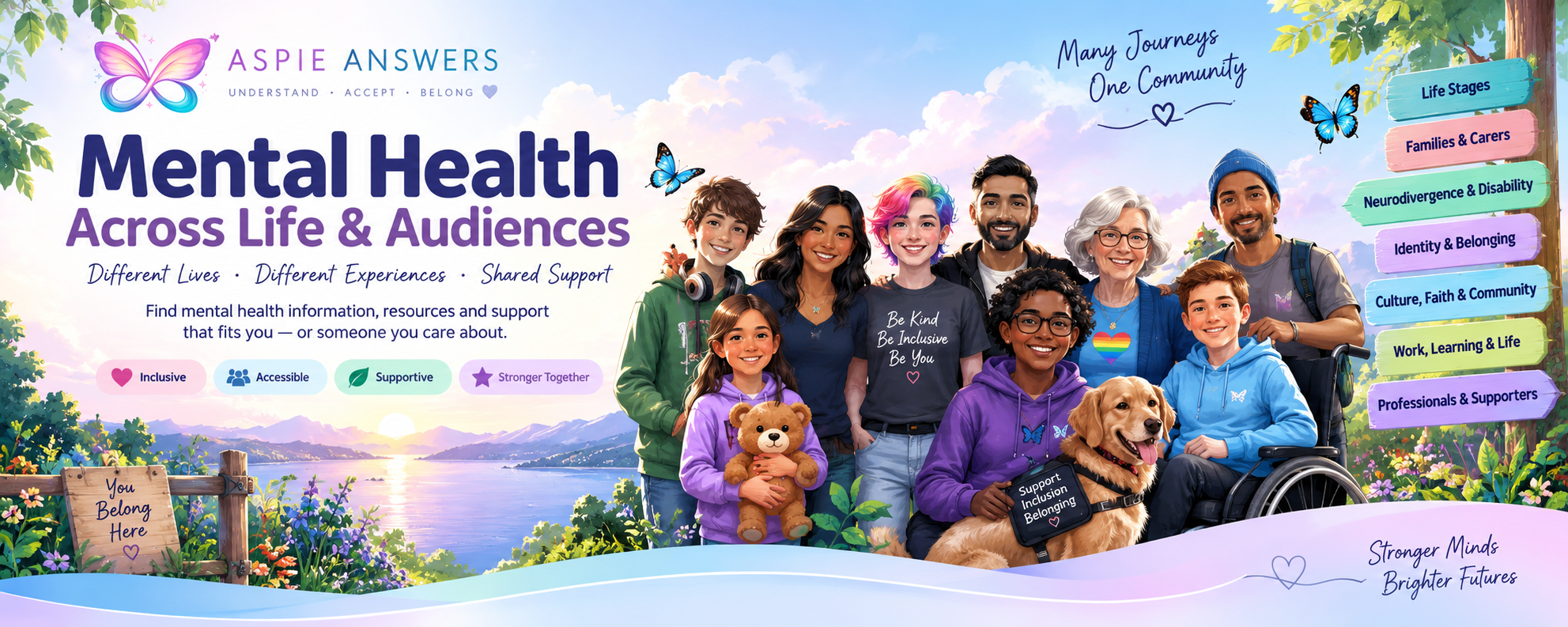 Mental Health Across Life and Audiences — inclusive pathways across life stages, communities, neurodivergence and disability.