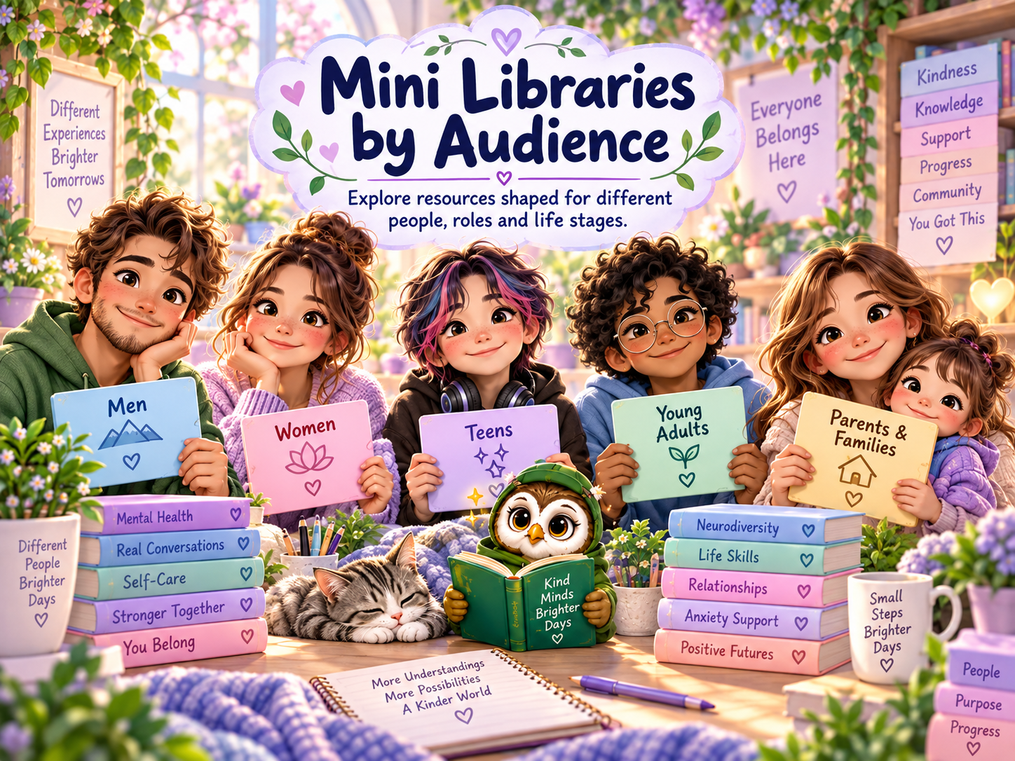 Audience mini libraries visual for the Mental Health Library.
