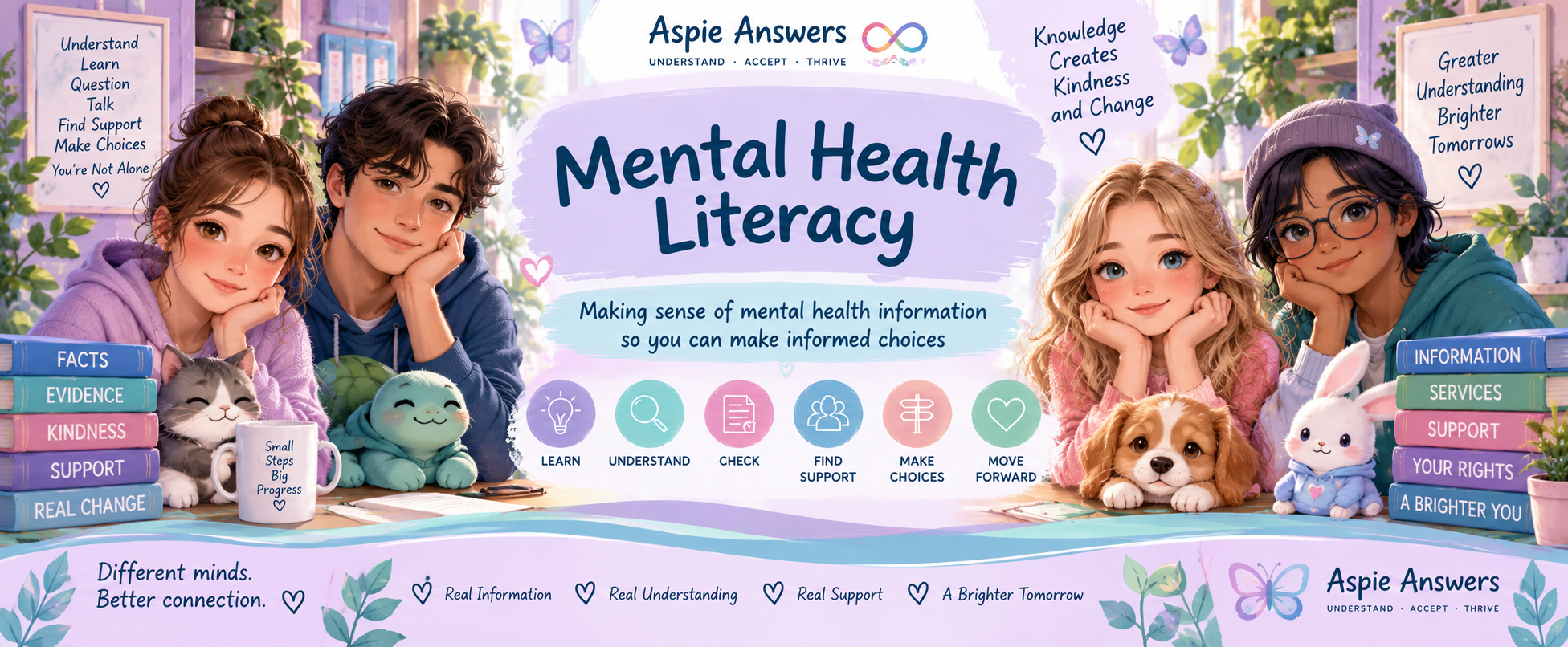 Mental Health Literacy banner for Aspie Answers.
