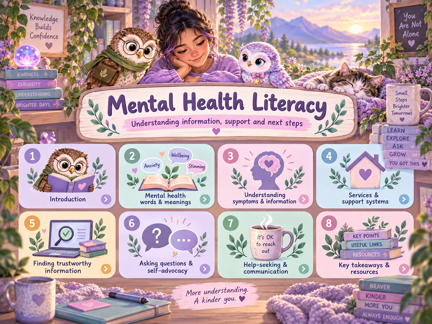 Visual overview of the Mental Health Literacy learning journey.