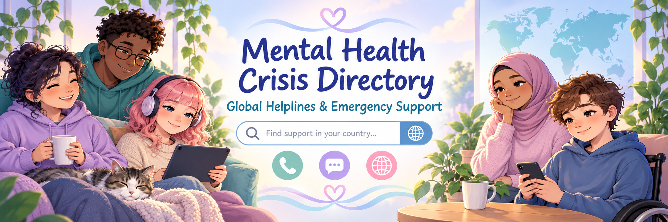 Mental Health Crisis Directory — global crisis support finder by location, topic and access need