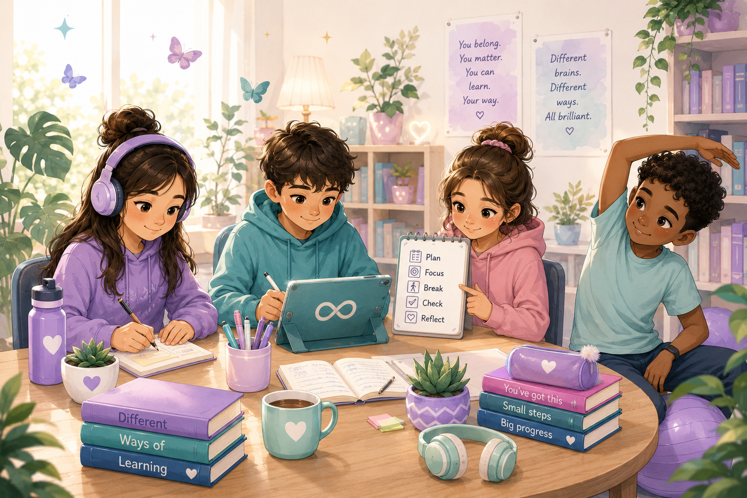 Neurodivergent learners using different learning supports