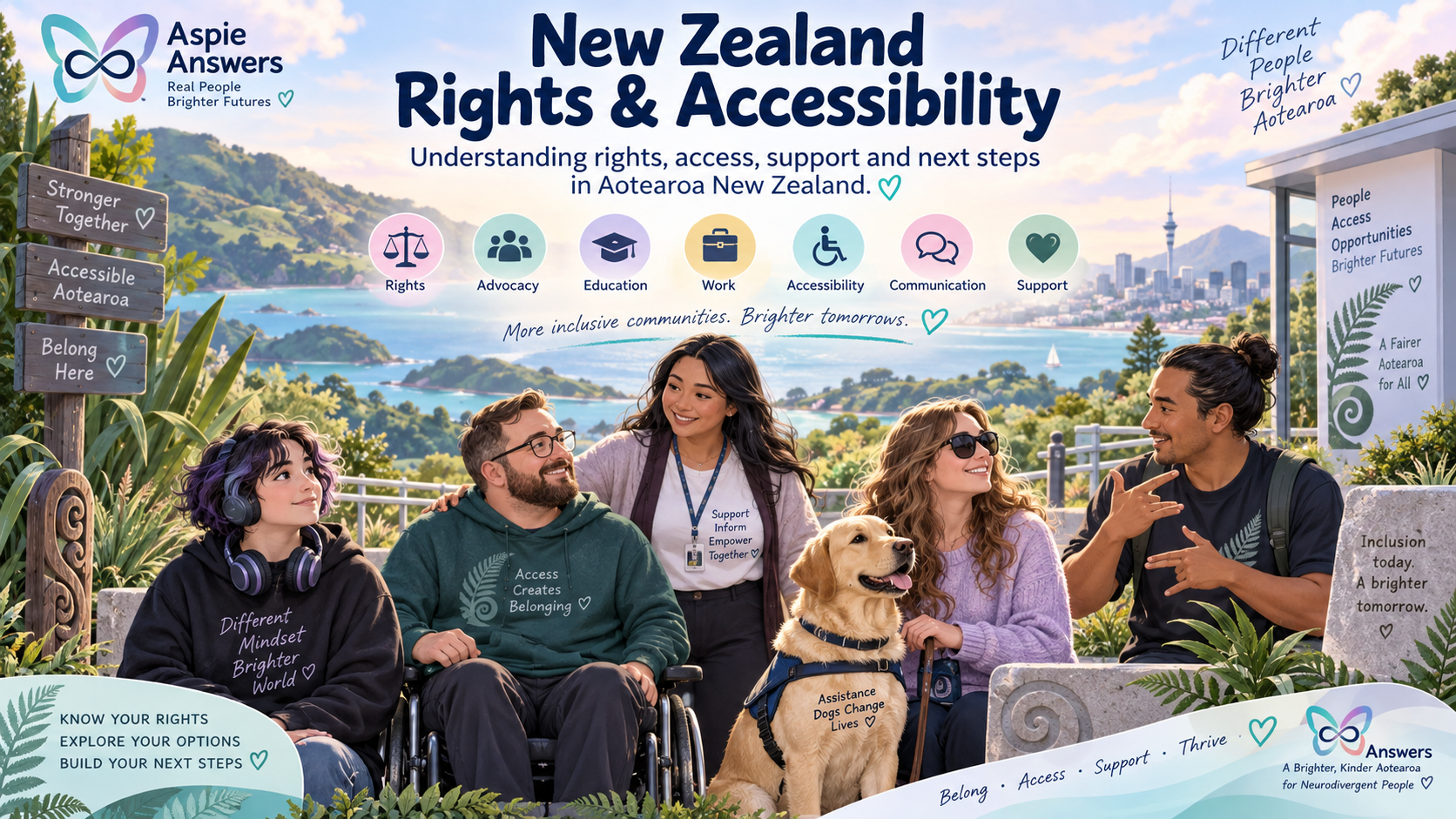 Overview of disability rights, accessibility, inclusion and support pathways in New Zealand.
