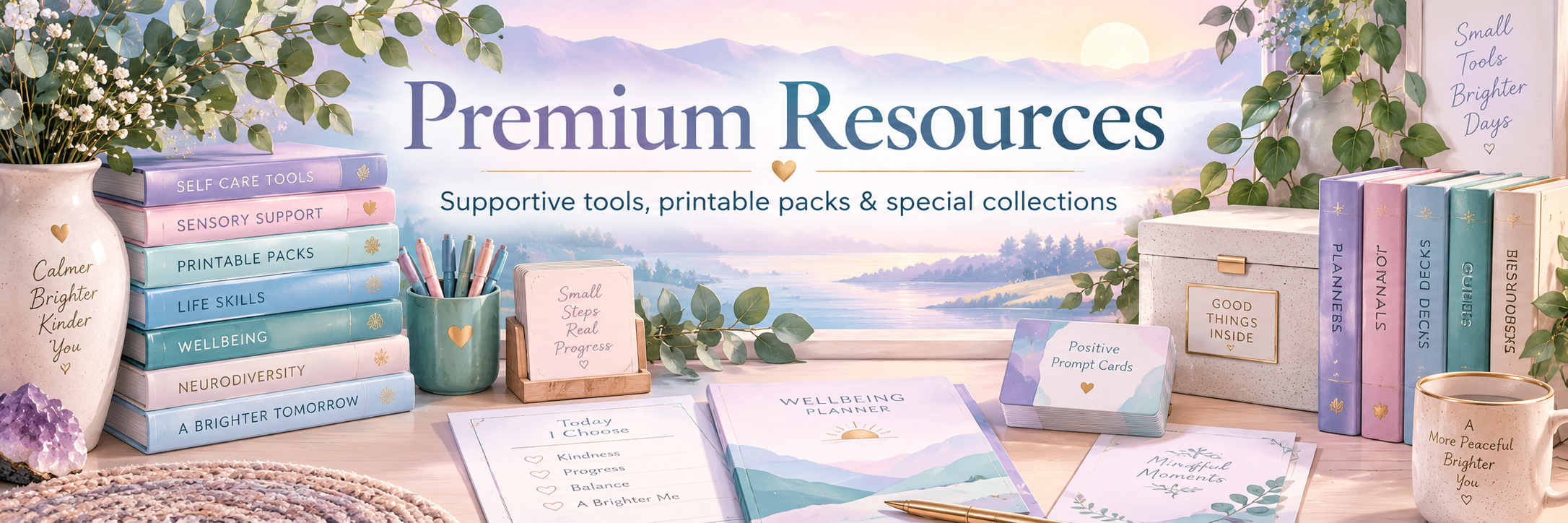 Premium Resources — supportive tools, printable packs and special collections.