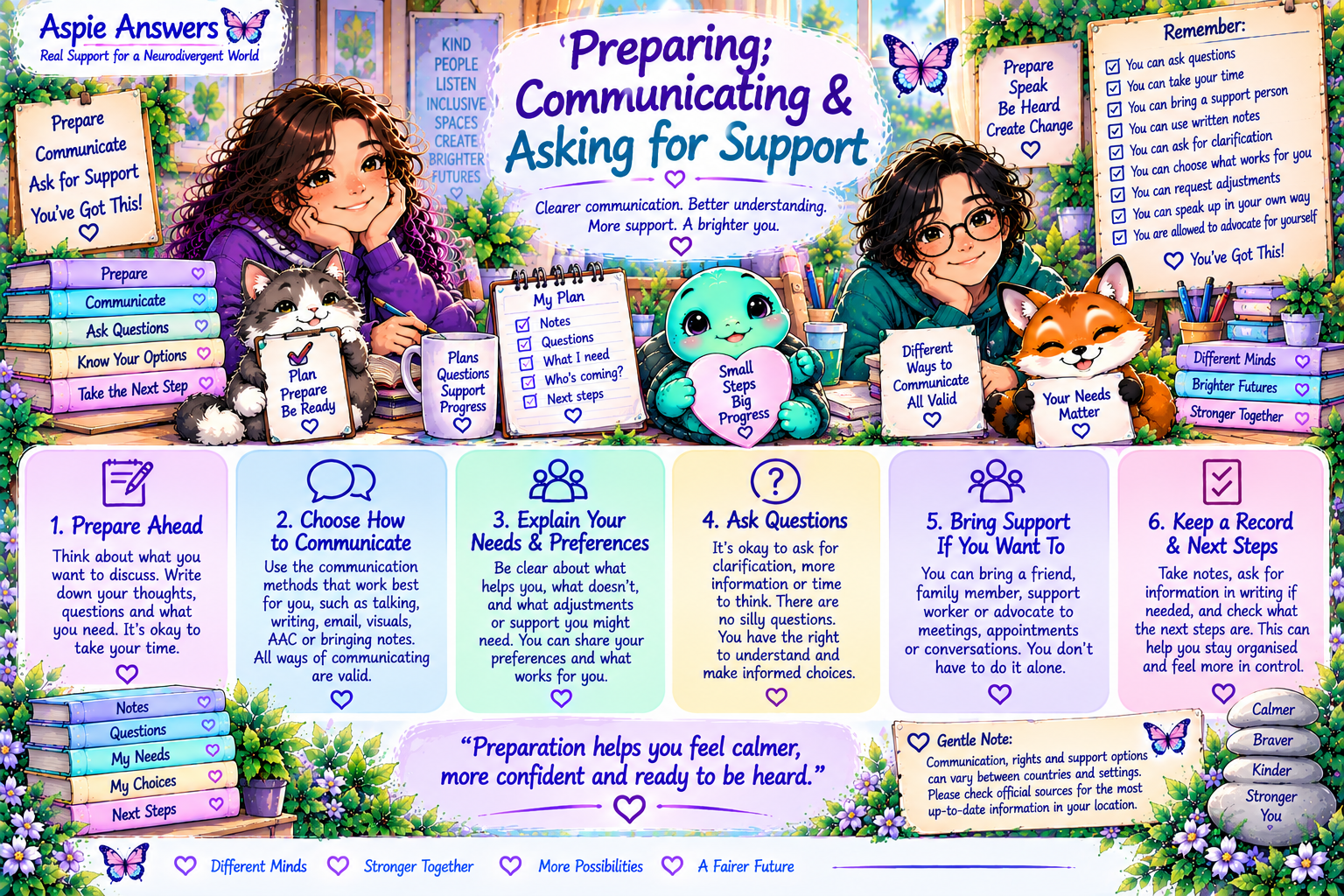 Illustration about preparing, communicating and asking for support
