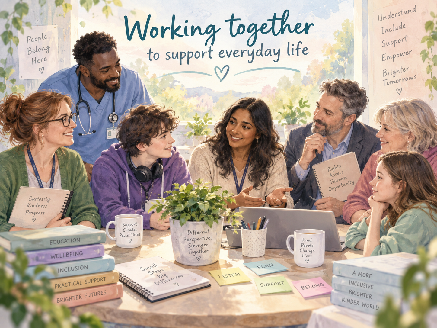 Supporters working together around practical information and everyday support
