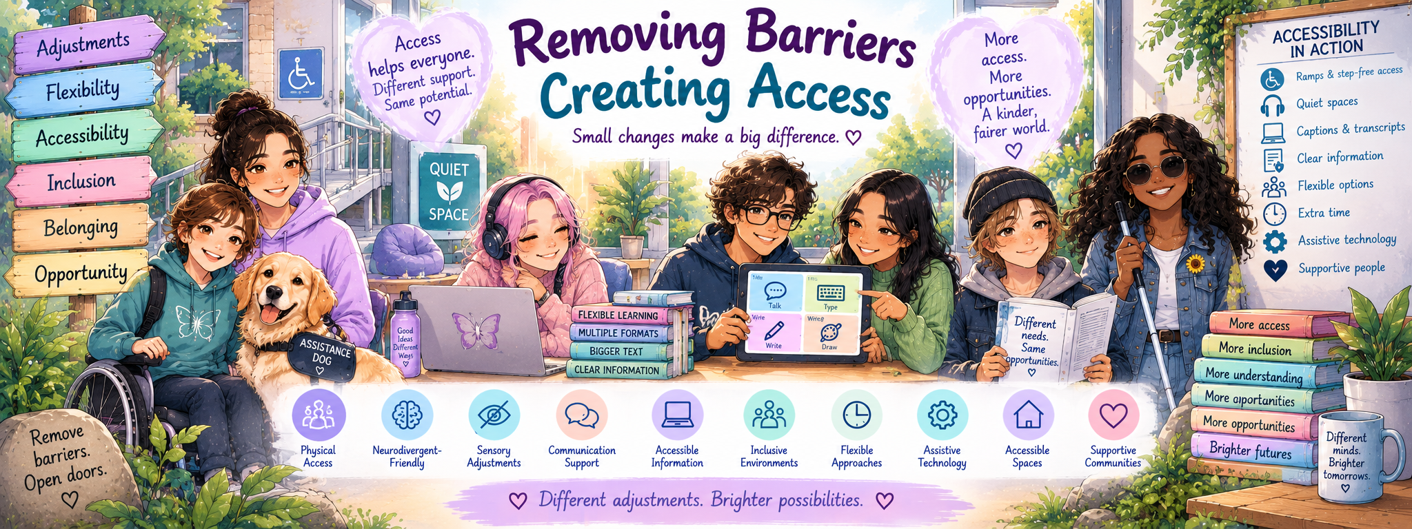 Removing Barriers, Creating Access — practical accessibility, adjustments, inclusive environments, communication support and assistive technology
