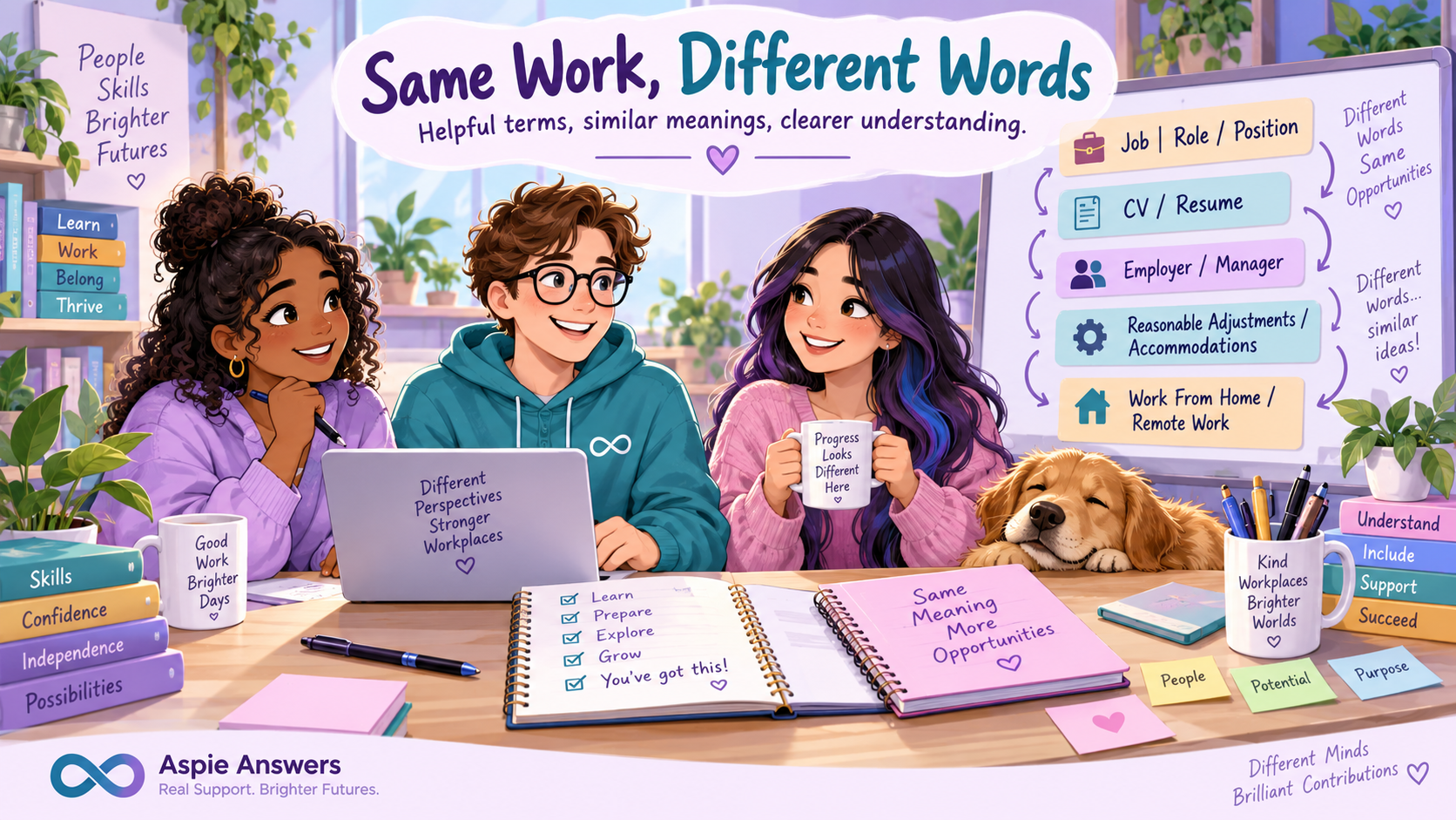 Same work, different words — examples of workplace terms that may use different names