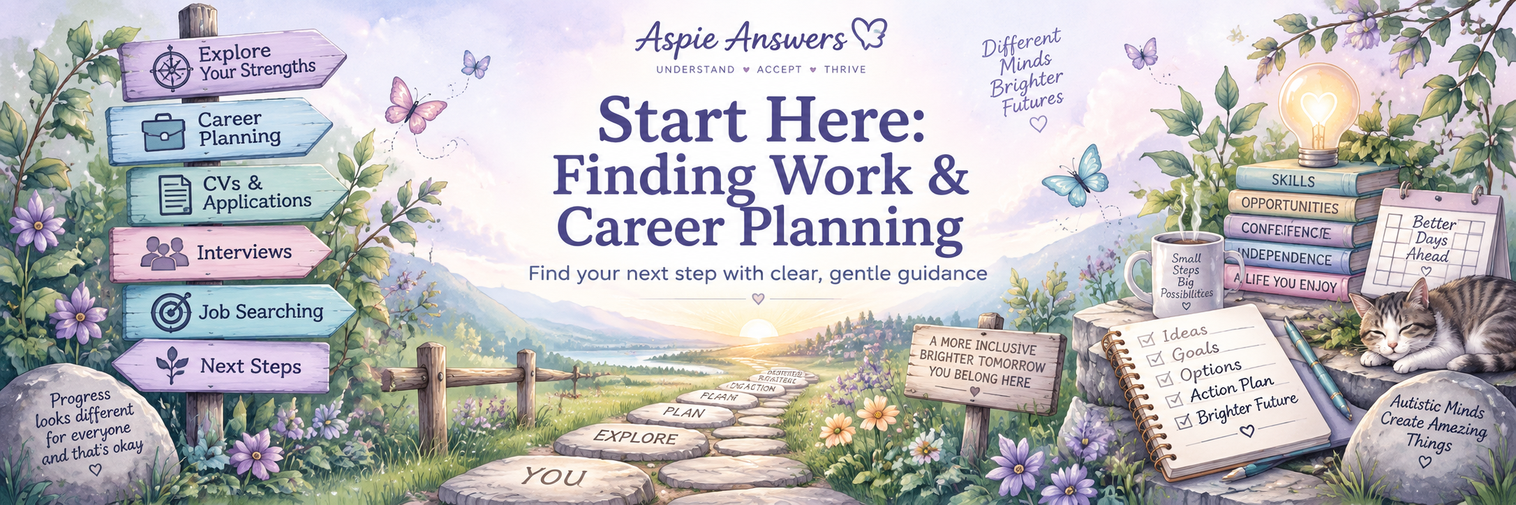 Start Here: Finding Work and Career Planning — gentle guidance for choosing the next step in your work journey