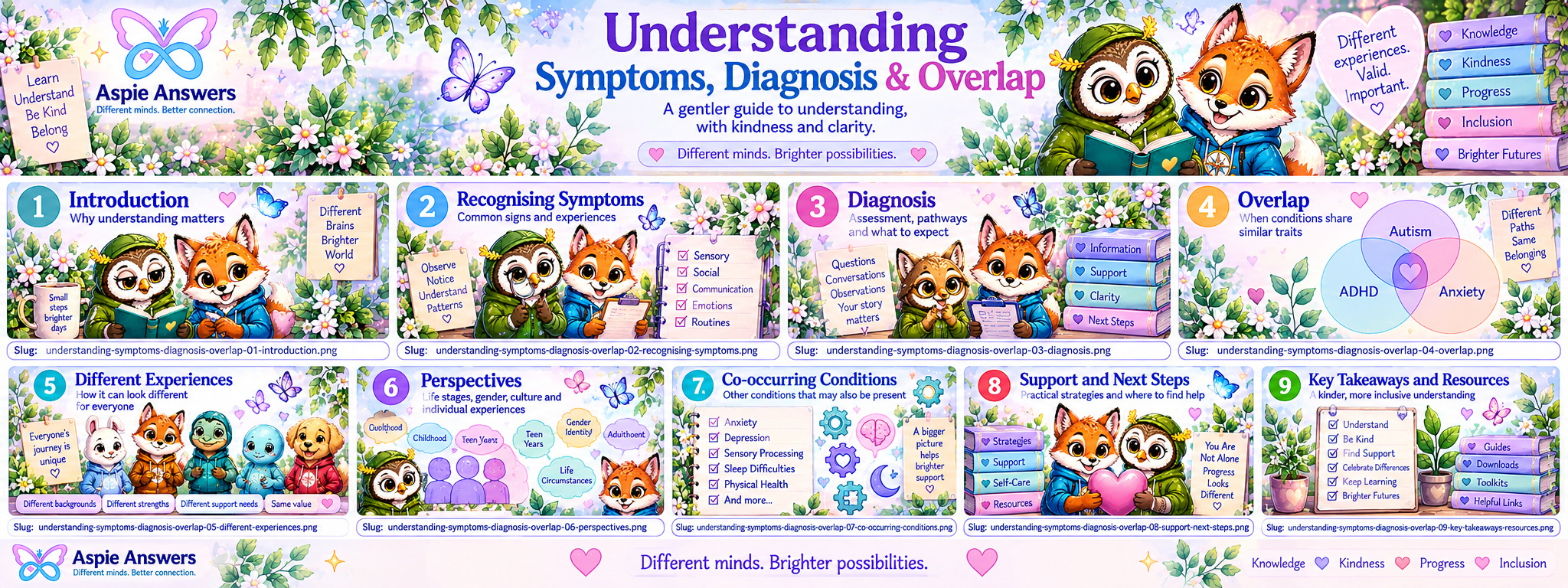 Visual overview of the Understanding Symptoms, Diagnosis and Overlap learning pathway.
