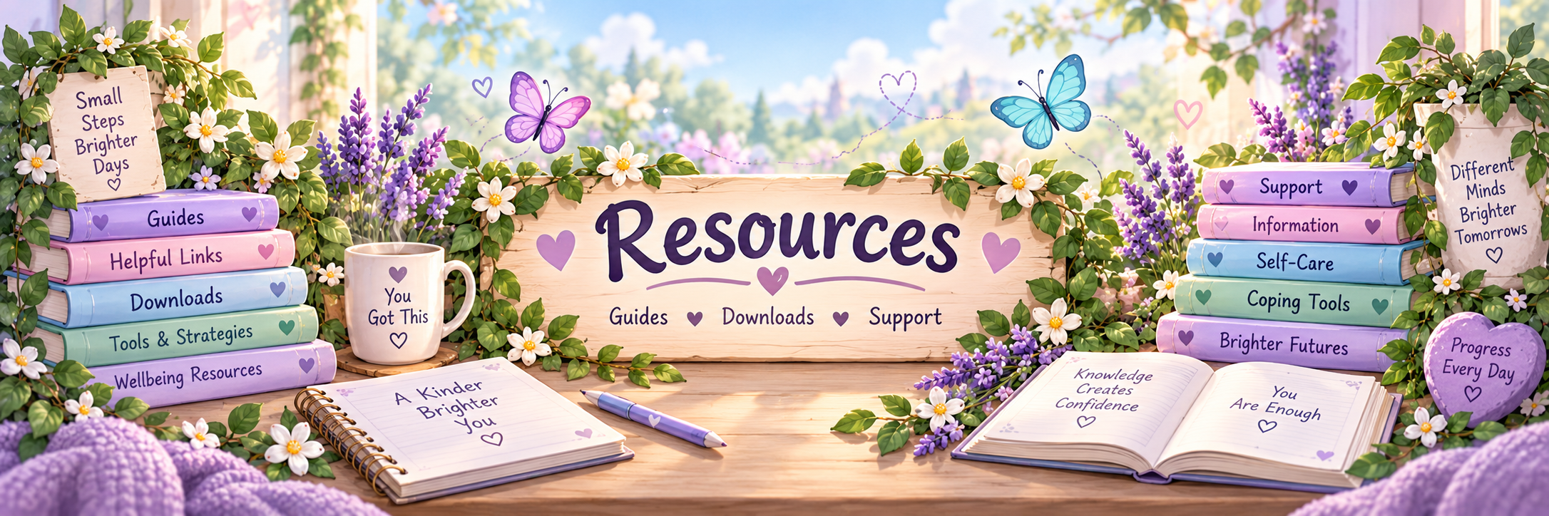 Resources, guides, downloads and support visual.