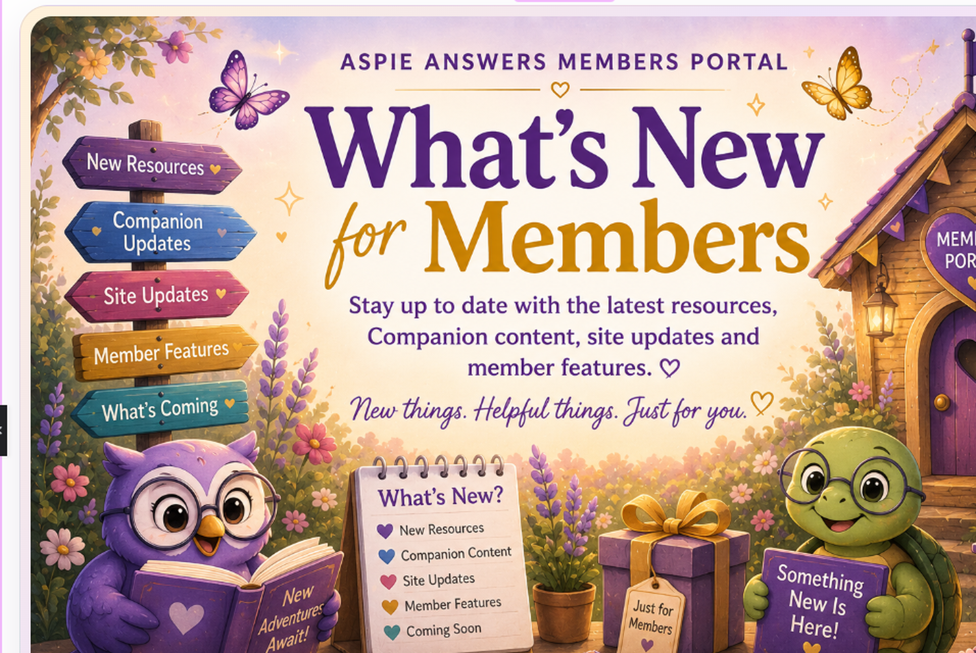 What’s New for Members — Aspie Answers Members Space
