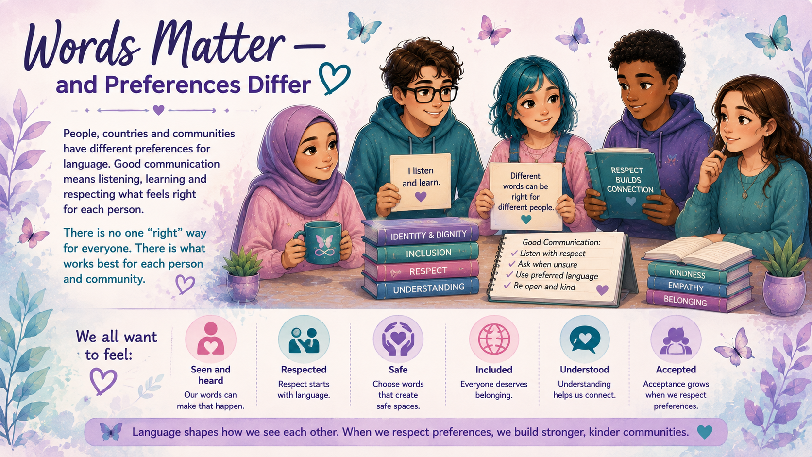 Words Matter - language preferences differ across people, cultures and communities