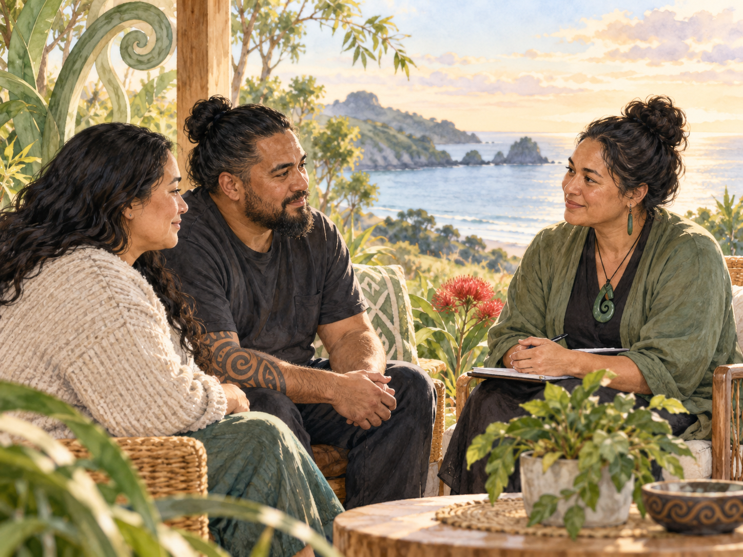 Māori adults speaking with a culturally responsive health professional